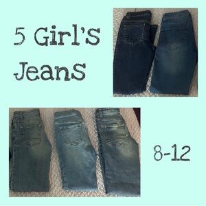 Bundle of 5 Girl's Jeans sizes 8-12